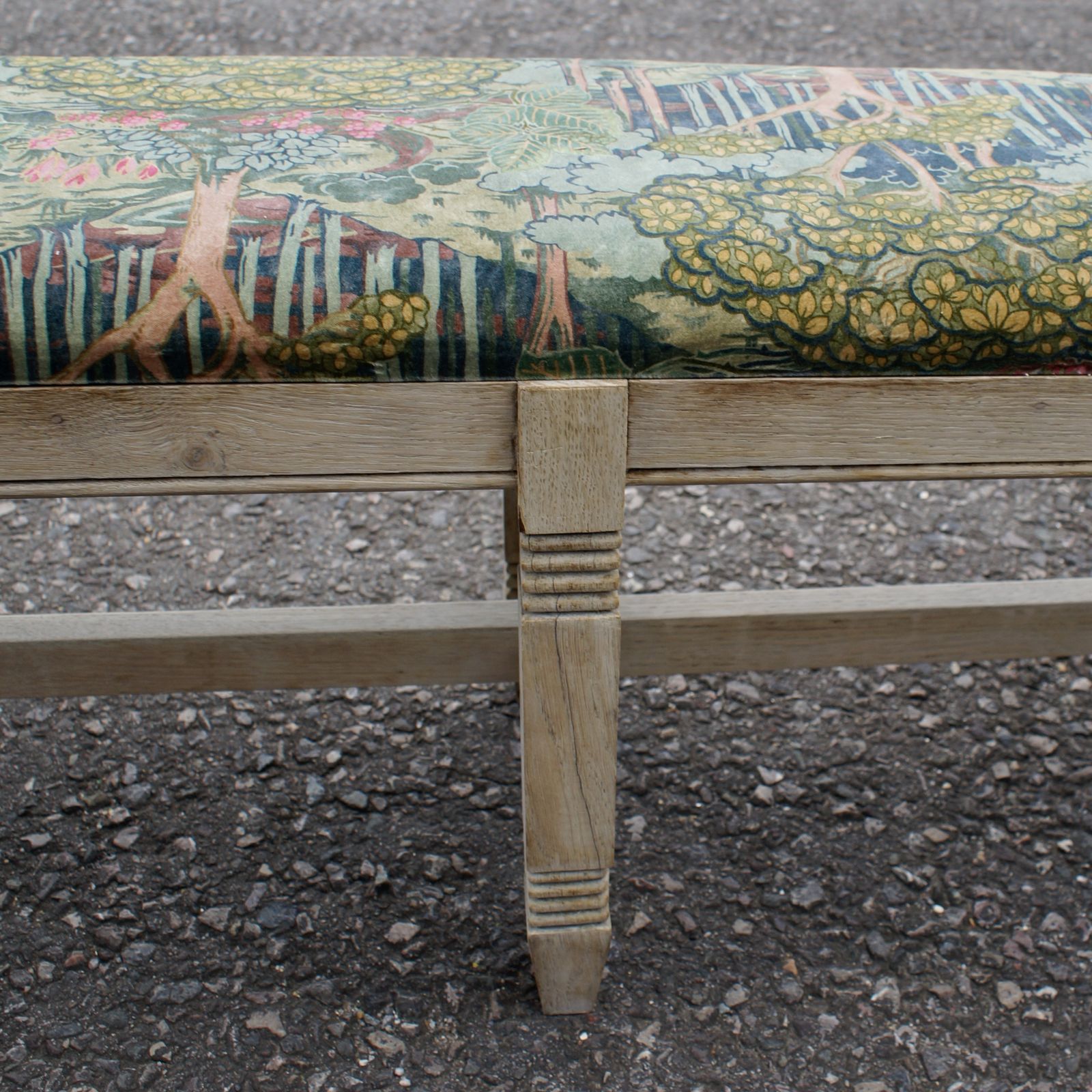Furniture Antique Bleached Oak School Bench photo