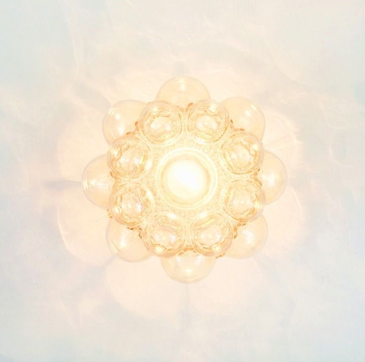 Mid Century Amber Bubbelglas Plafondlamp Van Helena Tynell Voor Limburg, Duitsland, Jaren 1960/1970 photo buy
