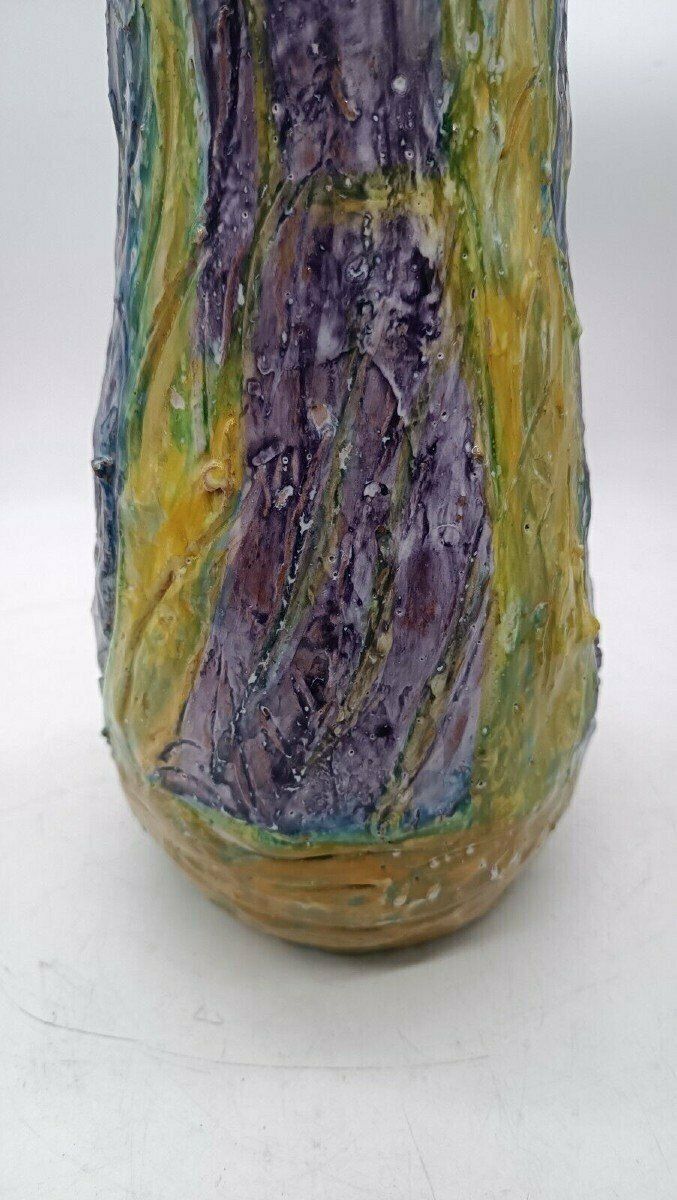 Figurative Art Majolica Vase Dated 1957 Signed Agostino Pastene   Rapallo (1907 ?) photo 122.0