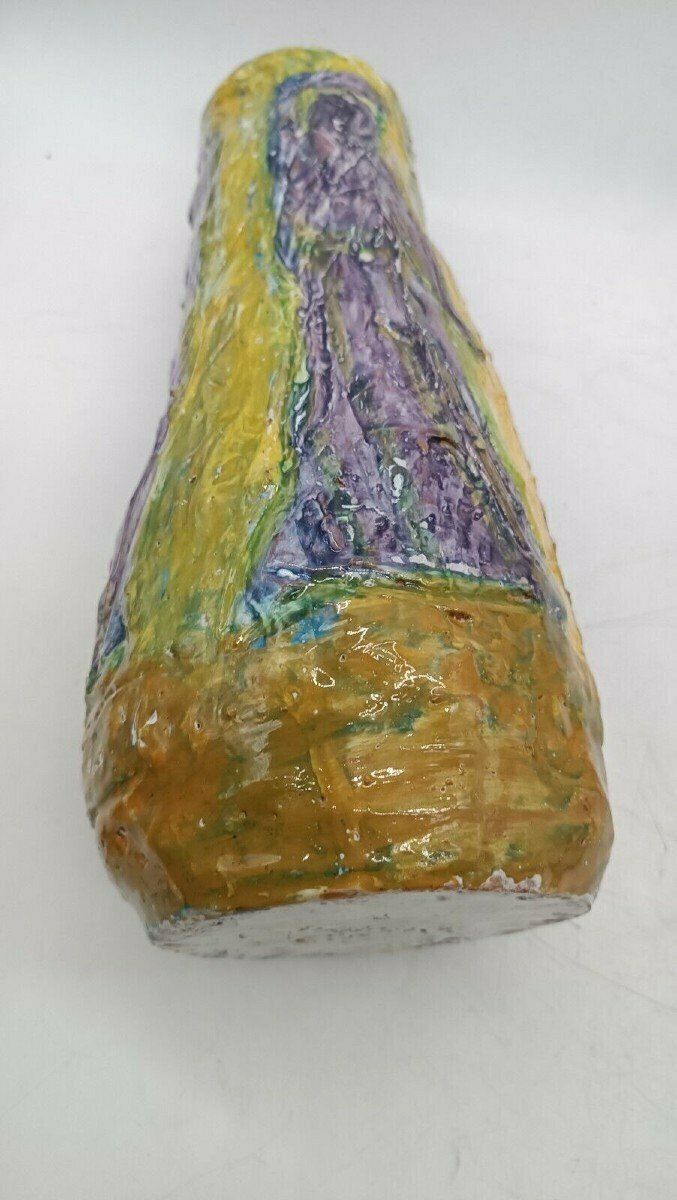 Figurative Art Majolica Vase Dated 1957 Signed Agostino Pastene   Rapallo (1907 ?) photo vinterior