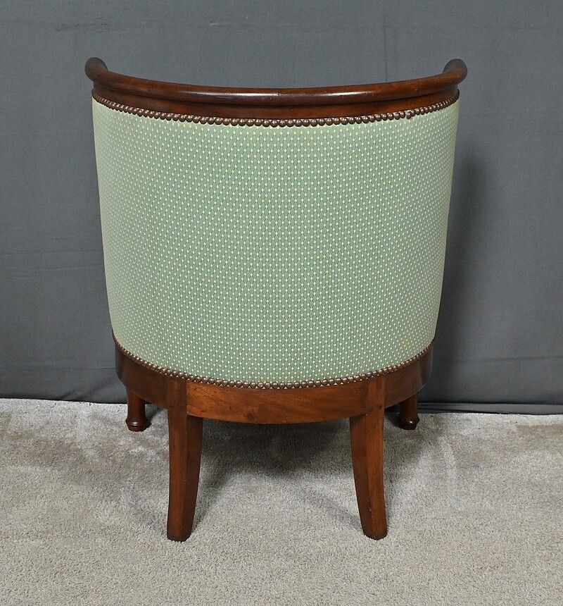 photo vinterior Mahogany Gondola Fireside Chair, Empire Style – 19th Century