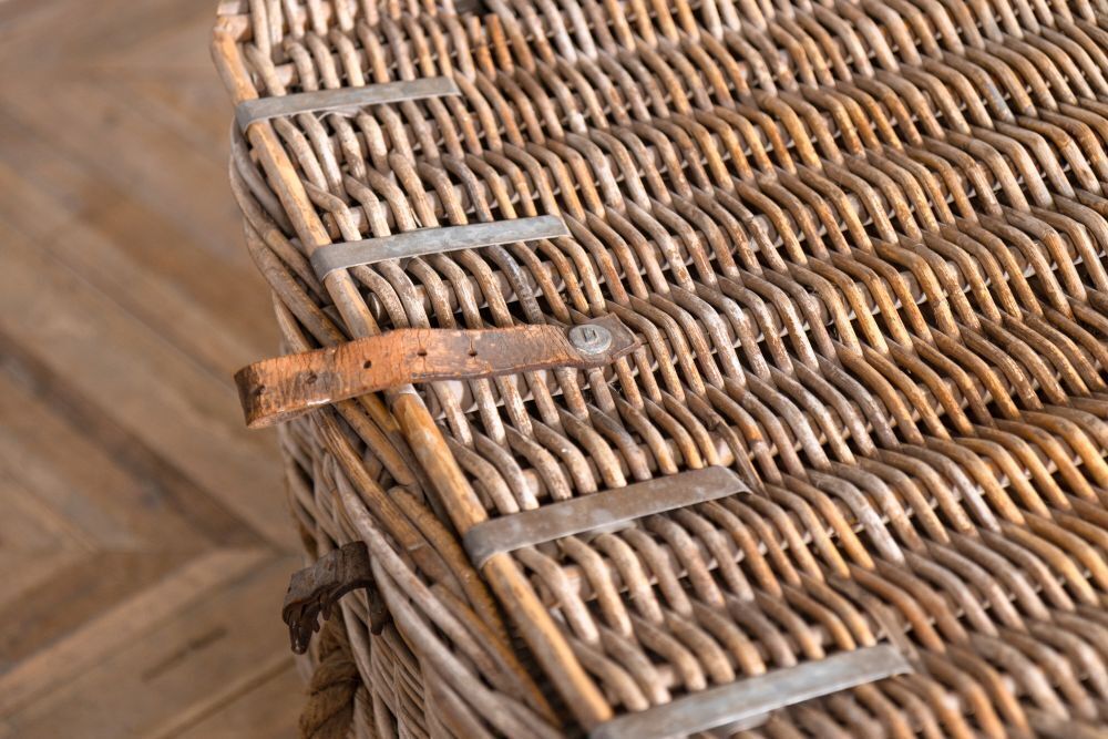 photo furniture Vintage 1930's Wicker Laundry Basket