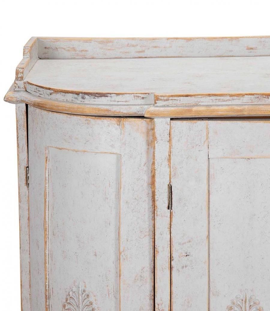 19th Century Swedish Period Four Door Buffet With Curved Ends And Plaster Decorations photo vinterior