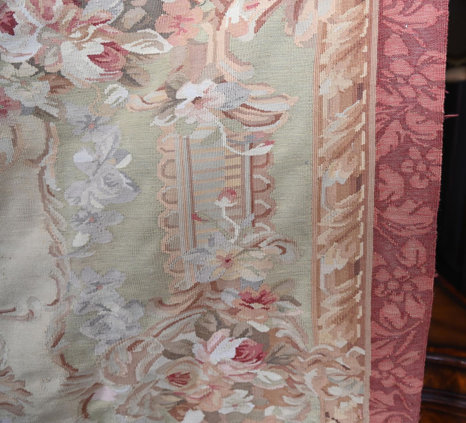 Large French Floral Tapestry Abusson 8 Ft 262 Cm photo vinterior
