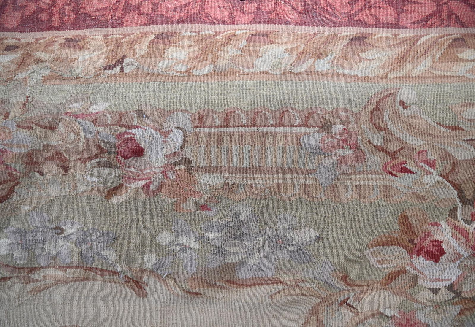 Large French Floral Tapestry Abusson 8 Ft 262 Cm photo vintage