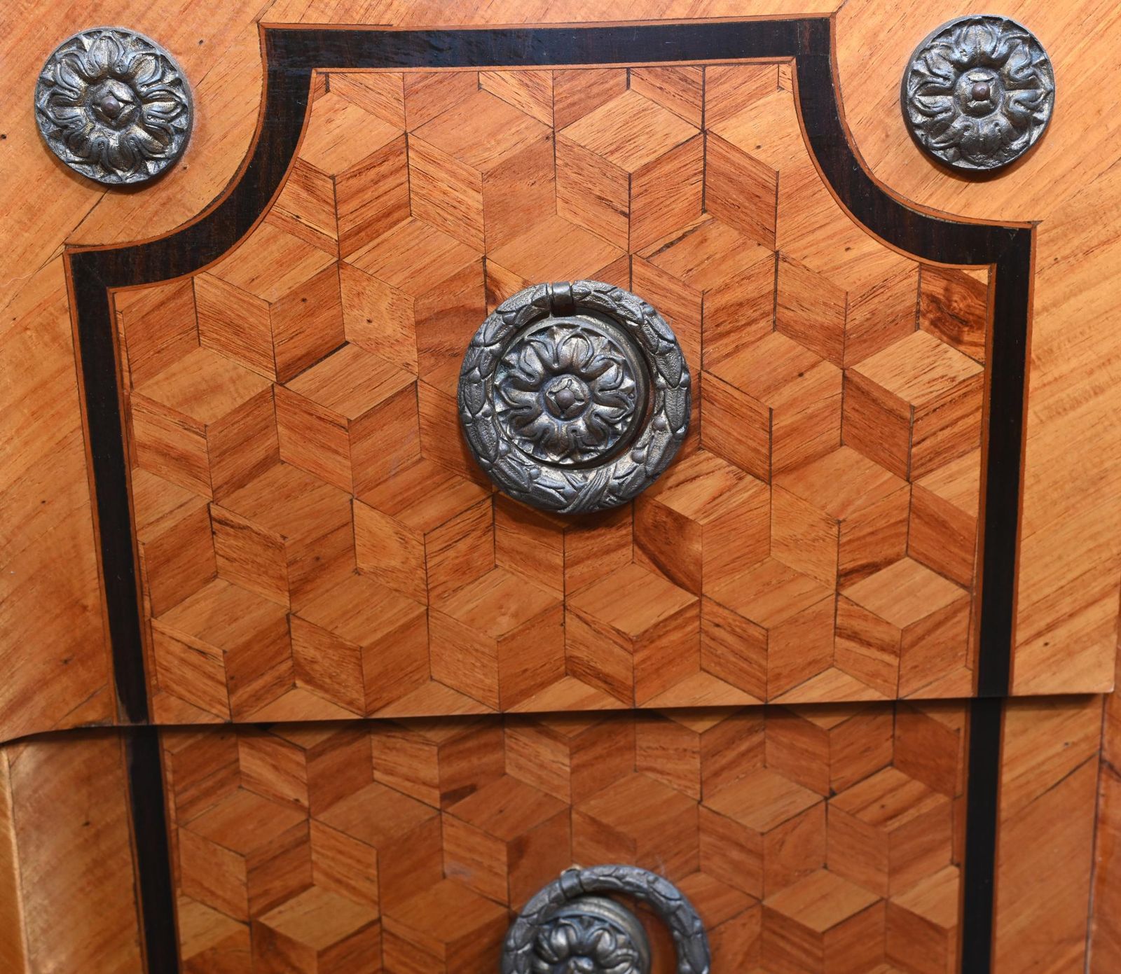 photo vintage Louis XV Commode Chest Marquetry Inlay 1880