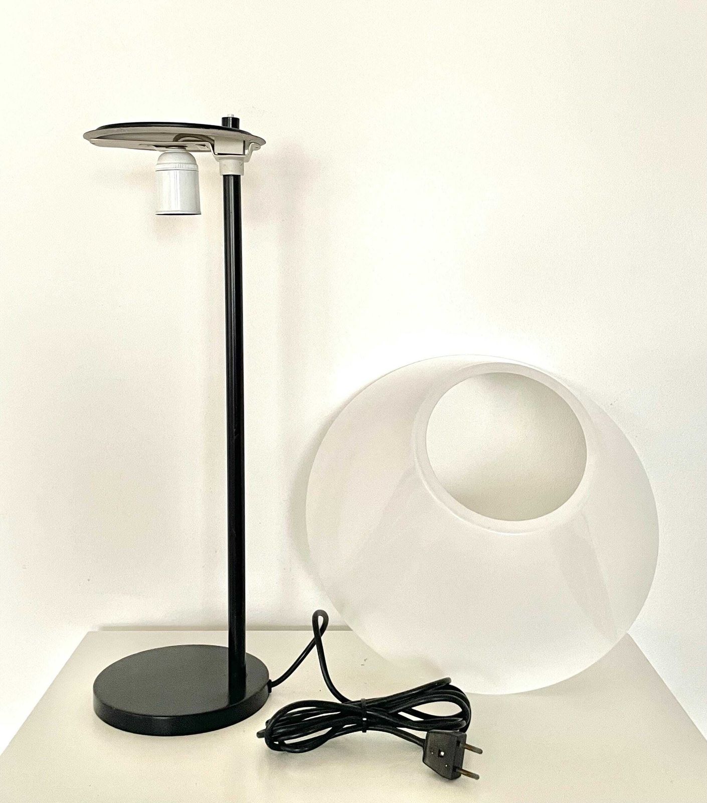 Vintage Mid Century Louis Poulsen “Combi” Rare Danish Table Lamp In Black And White   Design By Per Iversen In 1967 photo buy