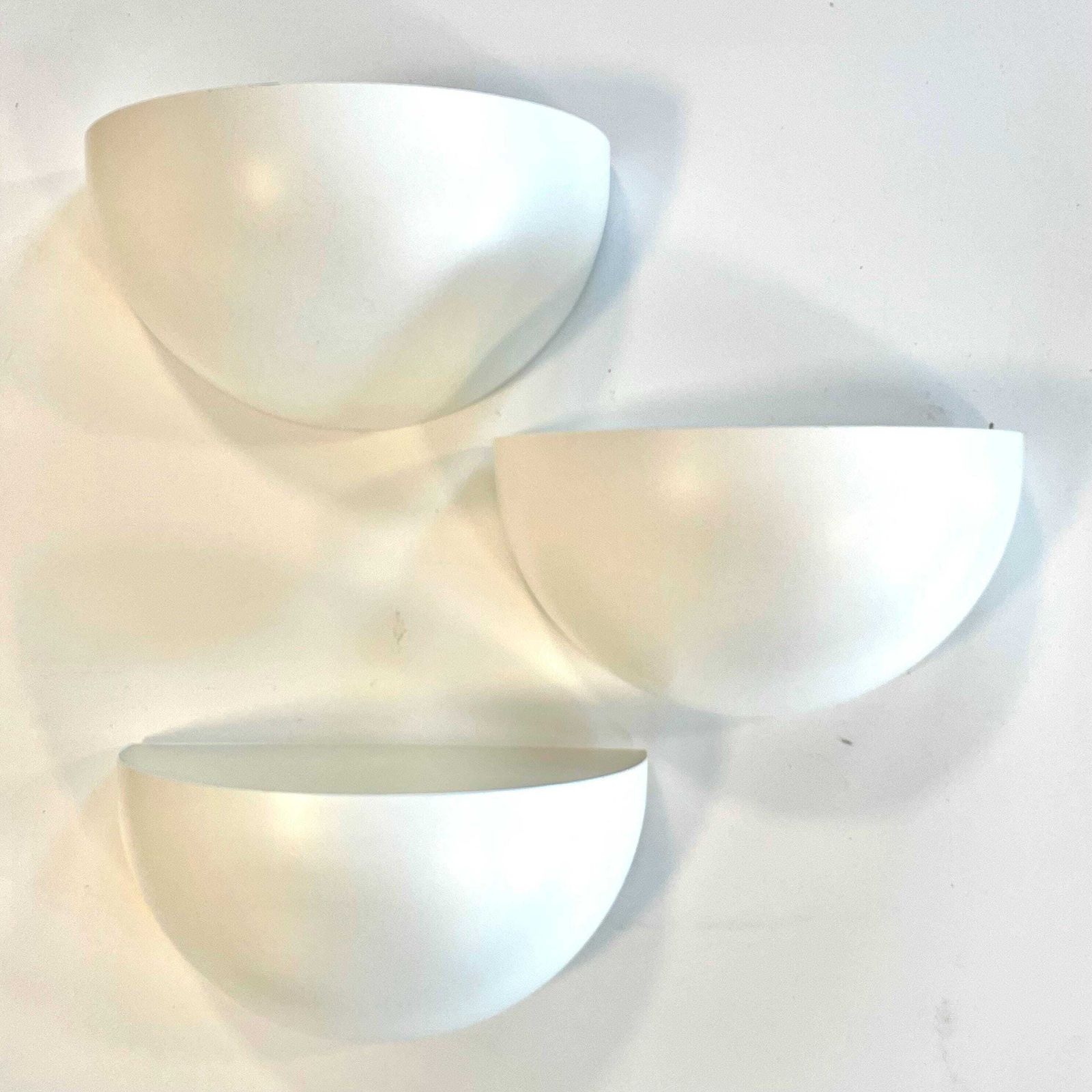 Postmodern Vintage Danish "Quarto" Three Wall Lamps In White   Design By Torsten Thorup And Claus Bonderup For Focus In The 1980s