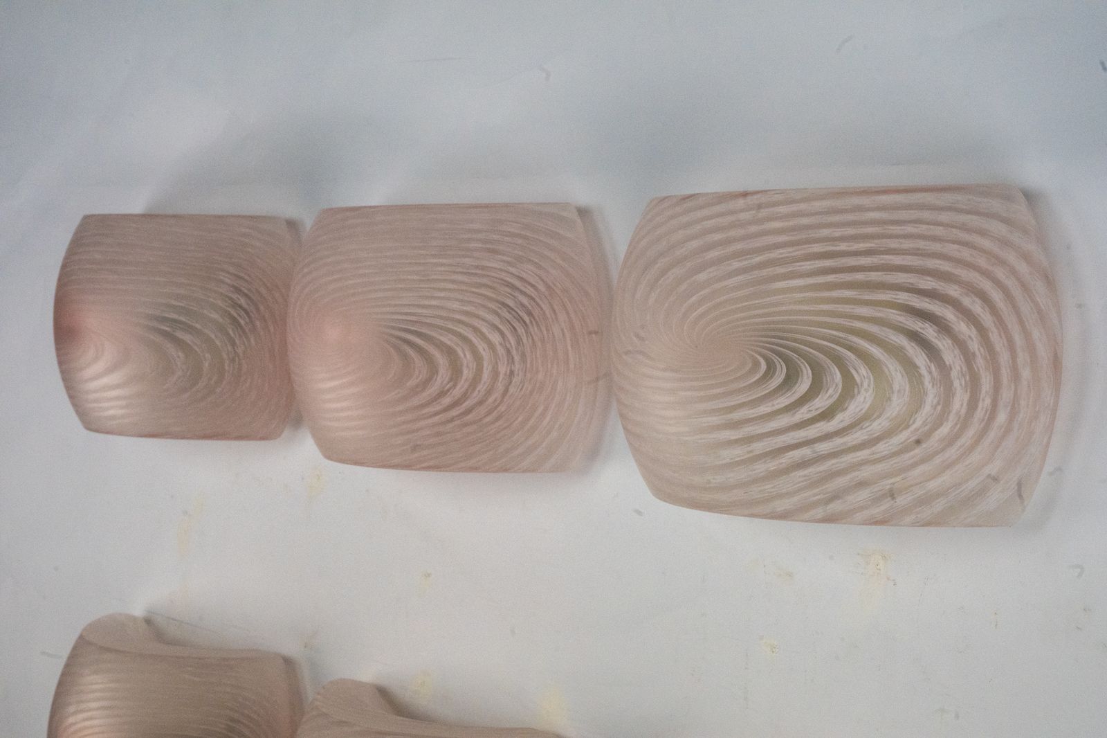 Set Of Six Pink Murano Glass Sconces. Italy 1970s photo vinterior