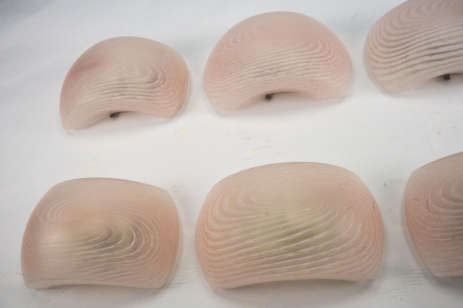 photo for sale Set Of Six Pink Murano Glass Sconces. Italy 1970s