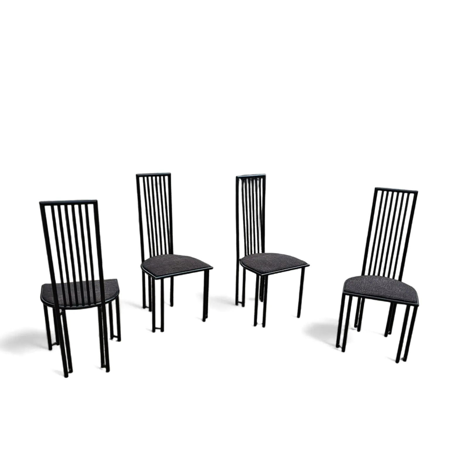 4 X Postmodern Chair / Metal Frame / 1980s