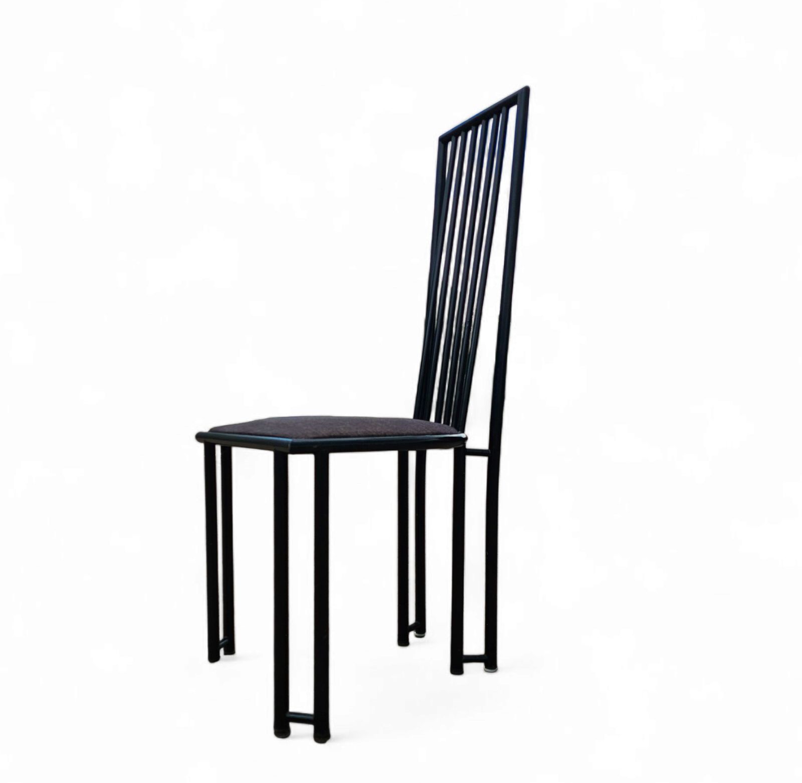 4 X Postmodern Chair / Metal Frame / 1980s photo vintage