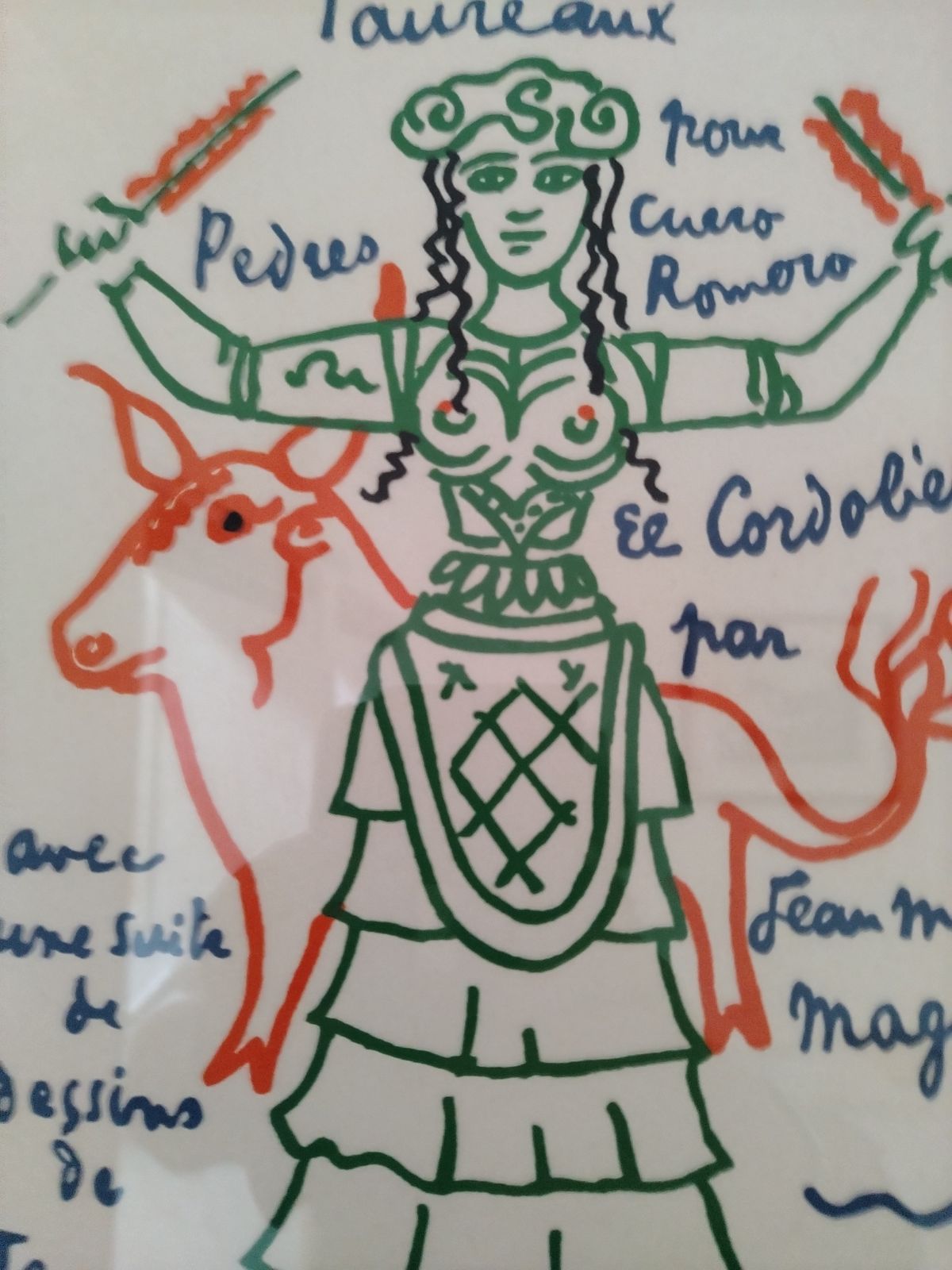 Original Lithograph “Bulls” Trinckvel  1965 By Jean Cocteau Limited Edition Of 200 photo buy