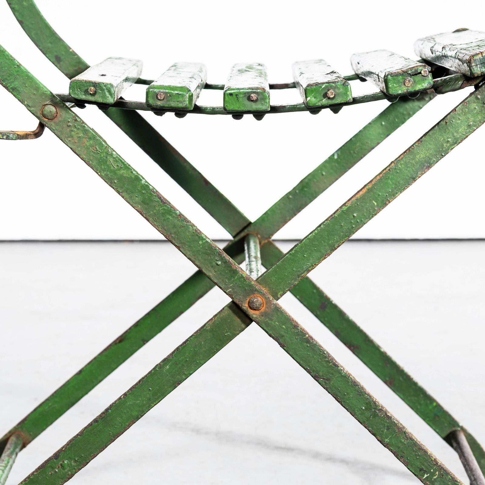 1950's Original English Pavilion Dark Green Folding Chairs   Set Of Six photo buy