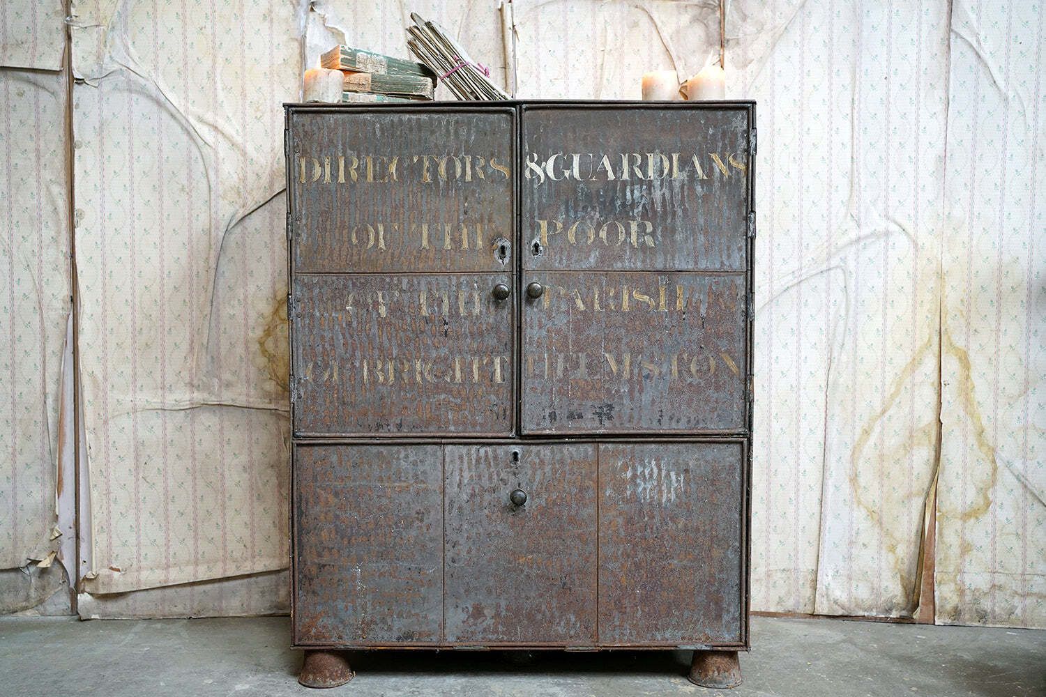 An Early 19thc Painted Metal Alms Cabinet; "Directors & Guardians Of The Poor Of The Parish Of Brighthelmston" C.1810 30 photo for sale