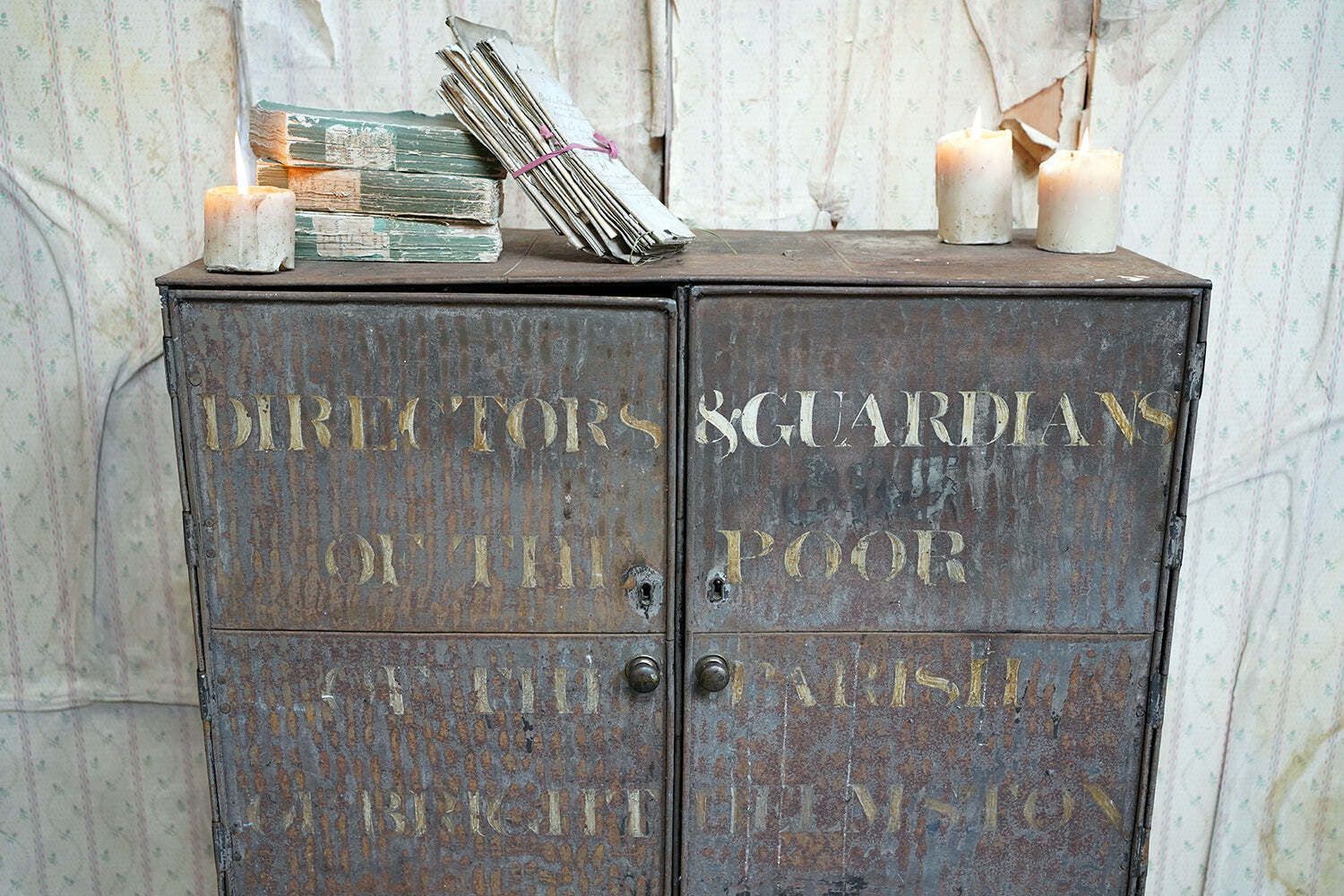 An Early 19thc Painted Metal Alms Cabinet; "Directors & Guardians Of The Poor Of The Parish Of Brighthelmston" C.1810 30 photo 4800.0