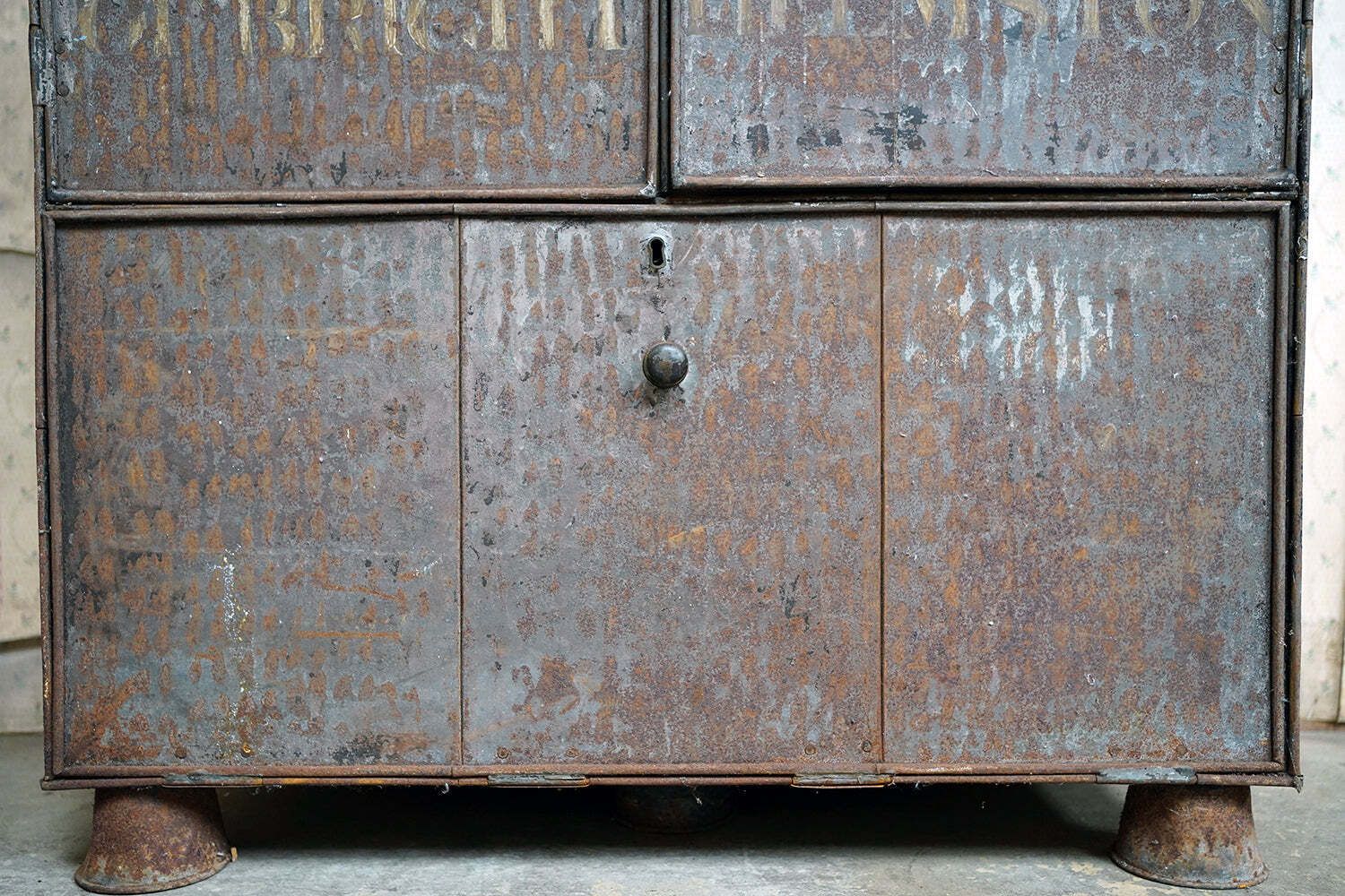 photo furniture An Early 19thc Painted Metal Alms Cabinet; "Directors & Guardians Of The Poor Of The Parish Of Brighthelmston" C.1810 30