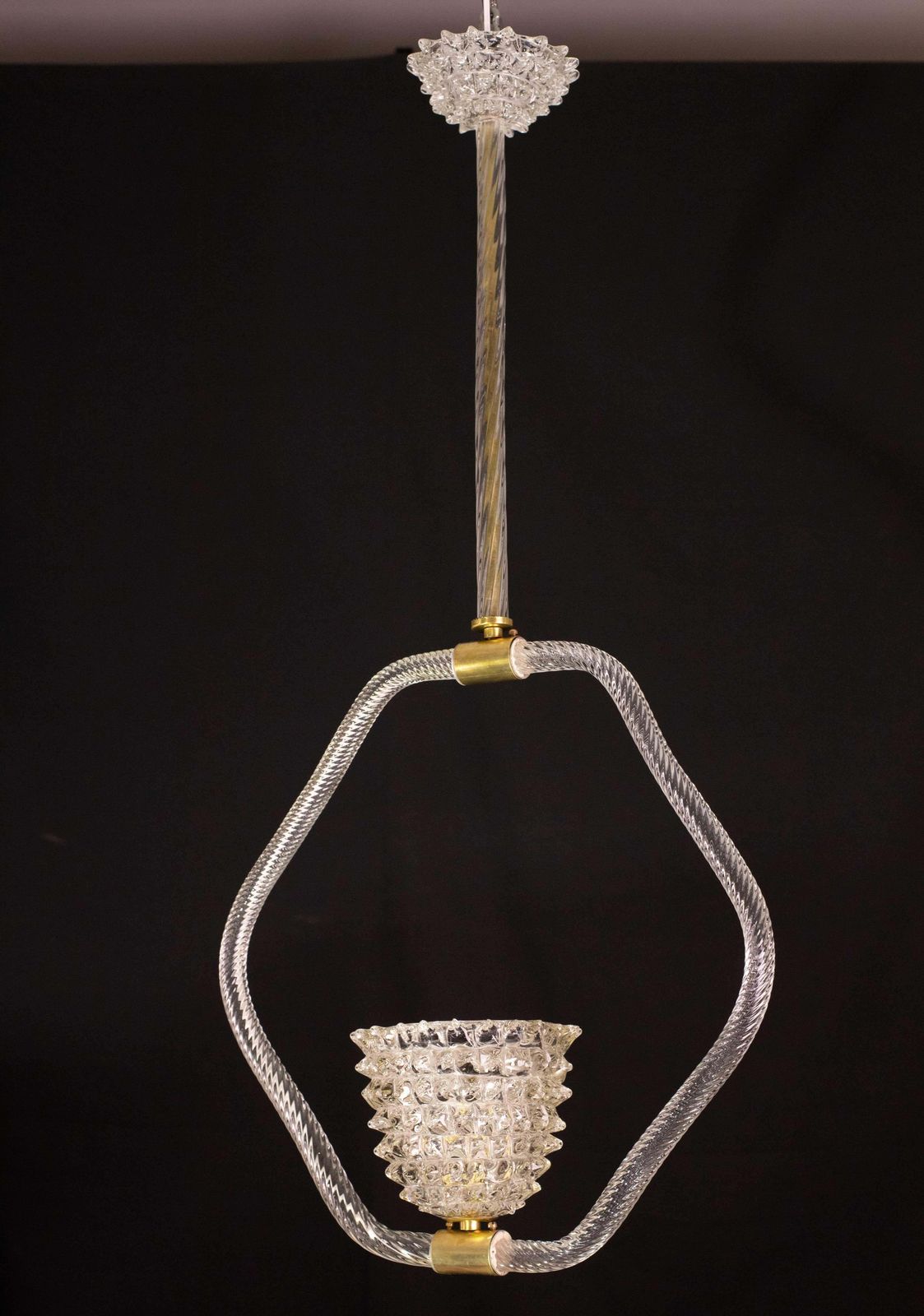 Charming Clear Rostrato Murano Glass Chandelier By Barovier & Toso, 1940s photo 2304.0