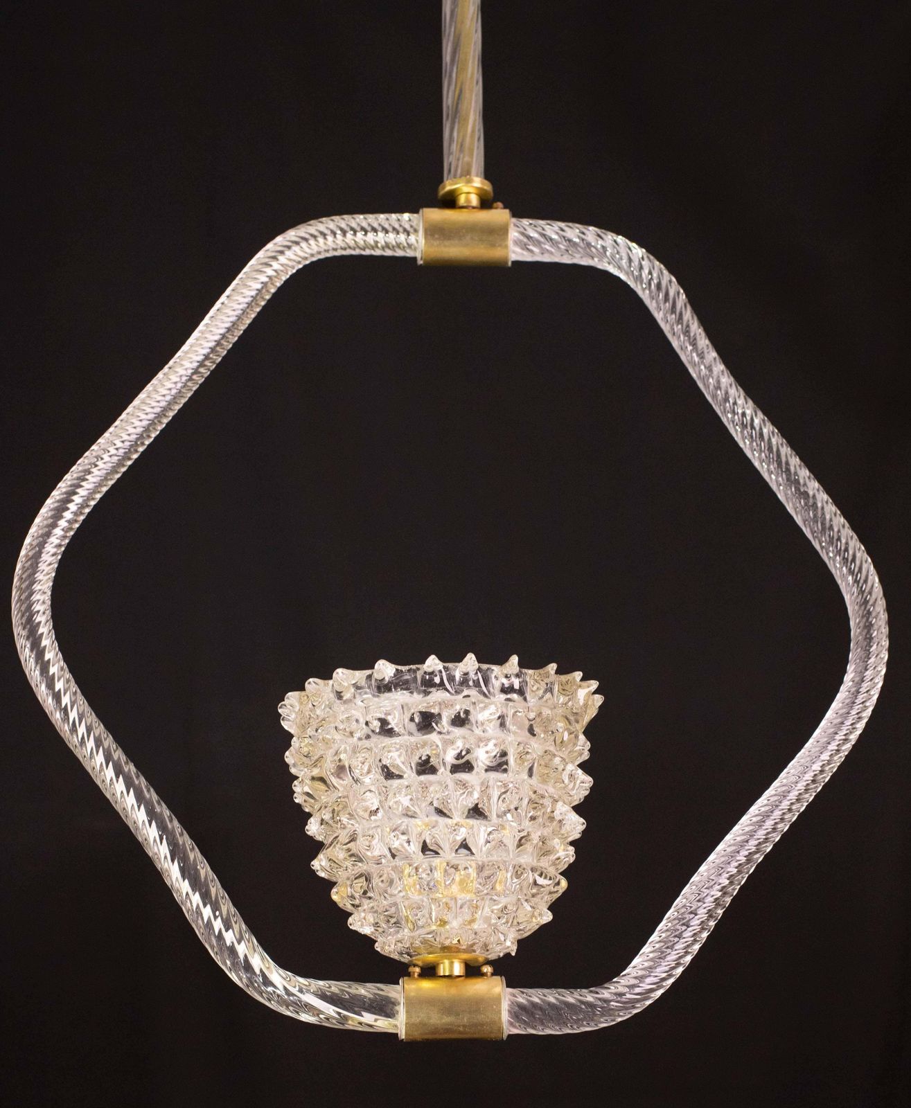 2304.0 Charming Clear Rostrato Murano Glass Chandelier By Barovier & Toso, 1940s photo
