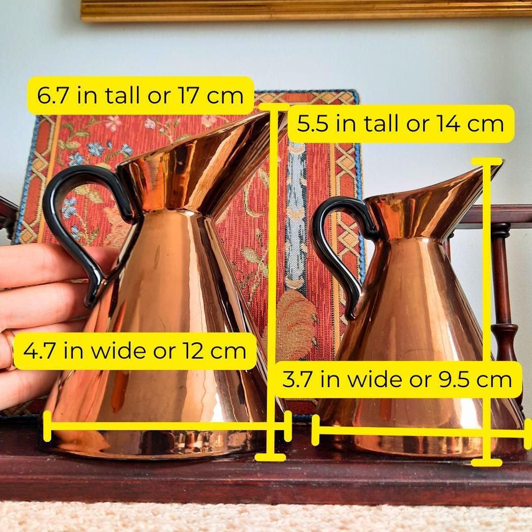 Mid Century Beswick Pottery Copper Lustre Jugs Pair Shape 1553 1 And 2 Sizes 1950's. photo furniture