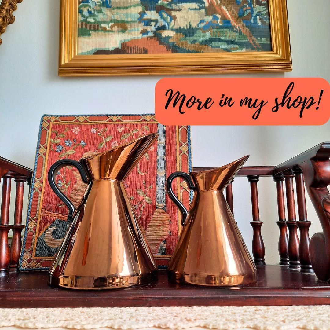 Mid Century Beswick Pottery Copper Lustre Jugs Pair Shape 1553 1 And 2 Sizes 1950's. photo buy