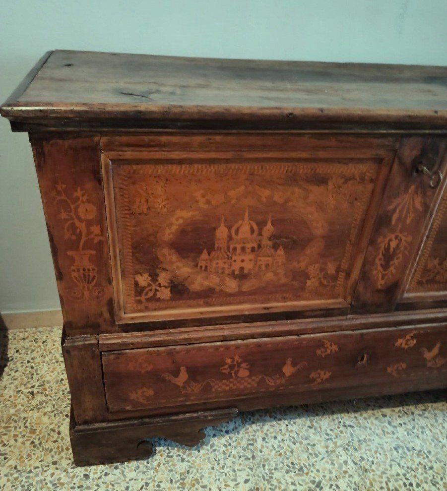 Mobile Wedding Chest Inlaid Late 18th Century Italy photo for sale