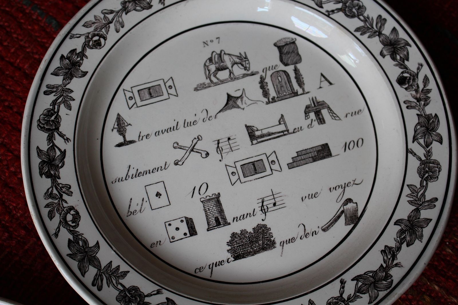 photo buy 19th Century Collection Of Five French Rebus Riddle Puzzle Game Plates