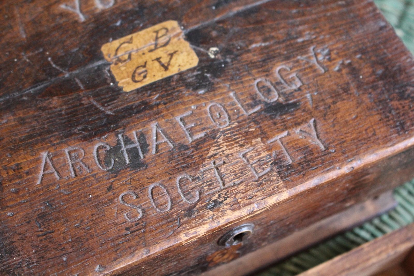 19th Century York Archaeology Society Musuem Oak Collectors Box photo buy
