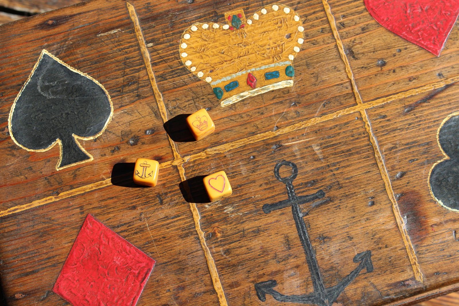 Early 20th Century English Maritime Sailors Gambling Game Box  ‘Crown & Anchor' photo furniture