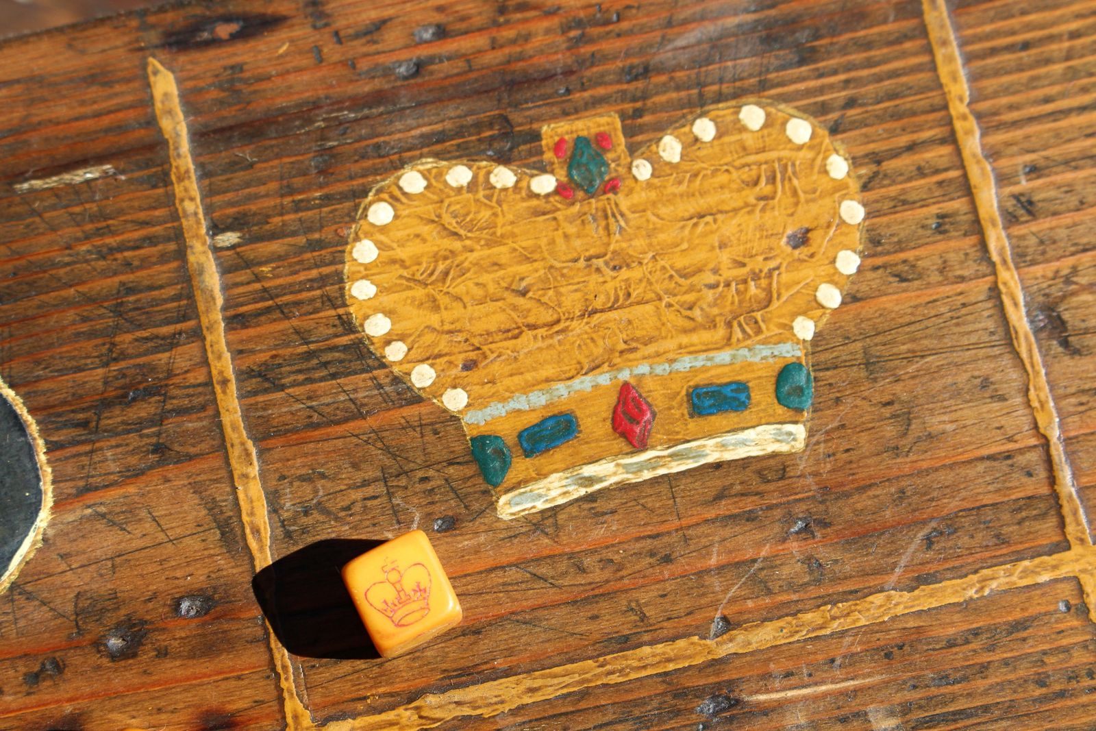 Early 20th Century English Maritime Sailors Gambling Game Box  ‘Crown & Anchor' photo for sale