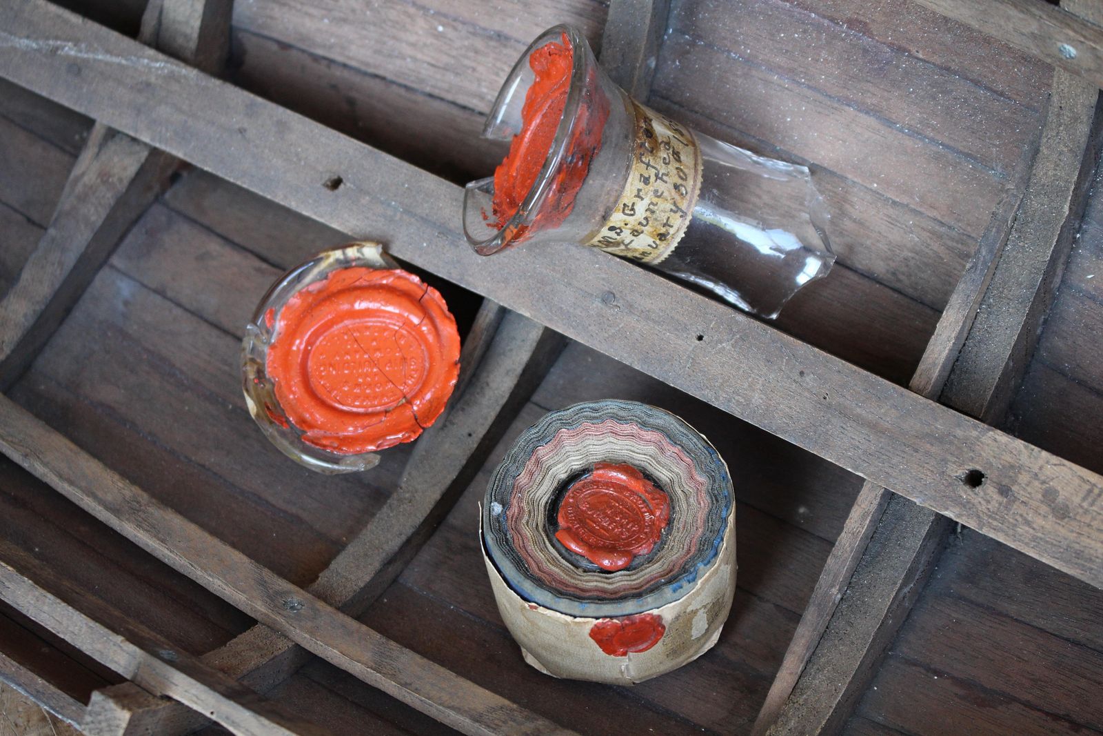 19th Century Maritime Curiosities Launch Bottle Shards Naval Sailors photo for sale