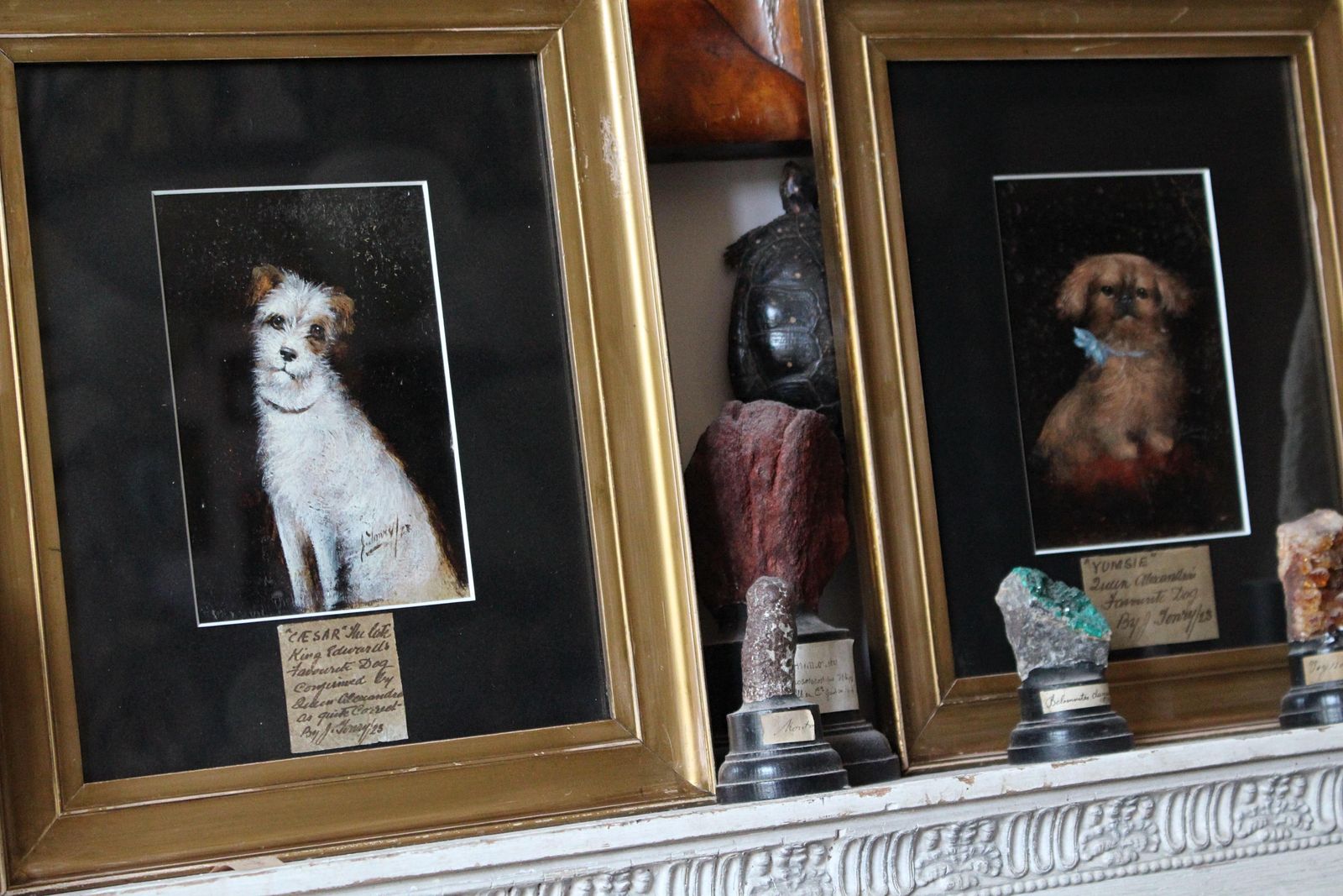 1923 English School J.Tonry 'Yumsie' & 'Caesar' Oil On Board Country House photo for sale