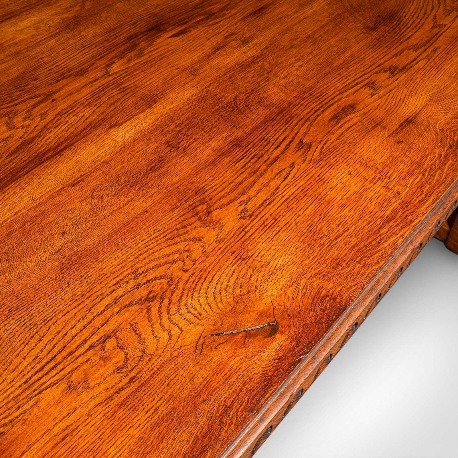 6 Seat Antique Dining Table, English, Oak, Country Kitchen, Refectory, Edwardian photo buy