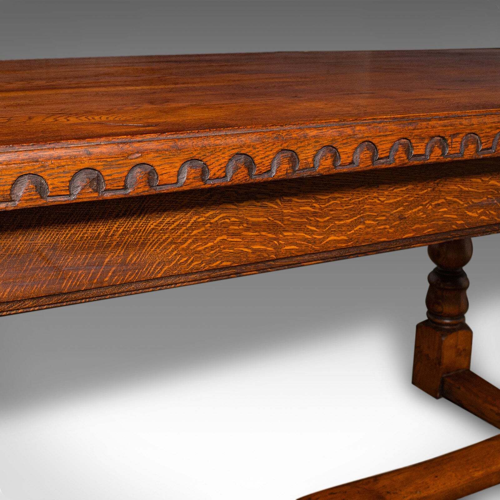 photo for sale 6 Seat Antique Dining Table, English, Oak, Country Kitchen, Refectory, Edwardian