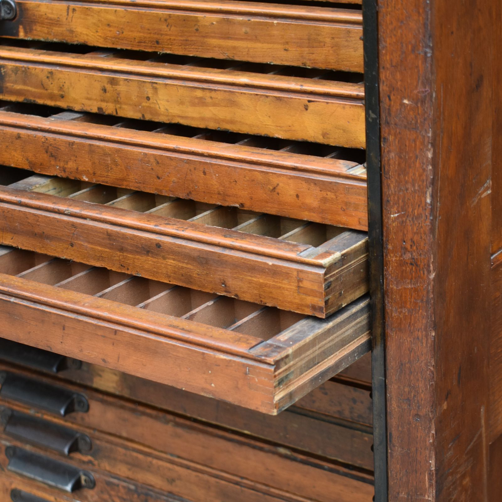 Antique Stephenson Blake Letterpress Printers Type Collector Drawer Tray Cabinet photo vinterior