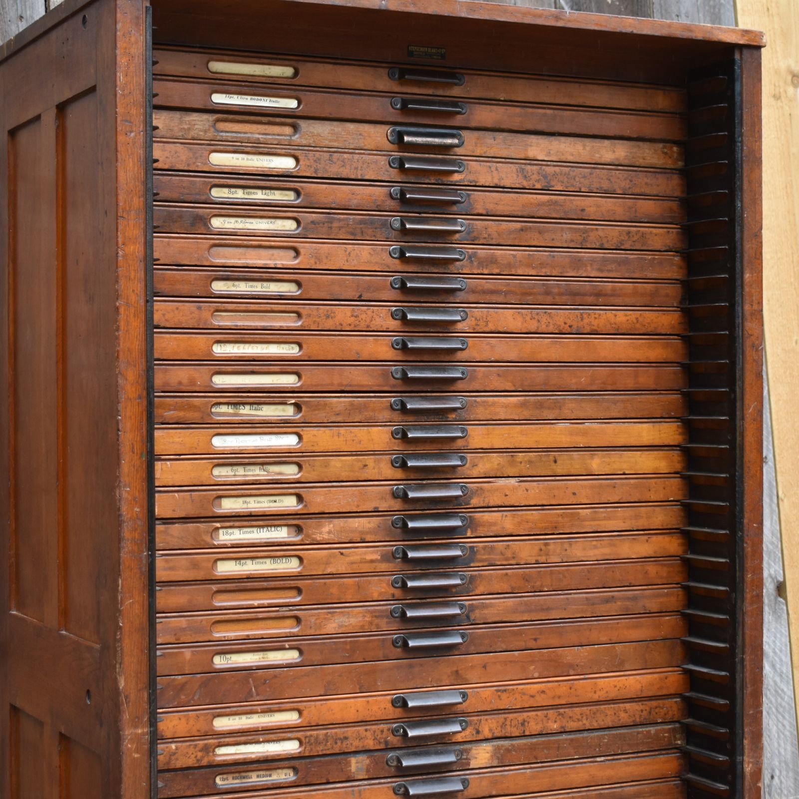 photo buy Antique Stephenson Blake Letterpress Printers Type Collector Drawer Tray Cabinet