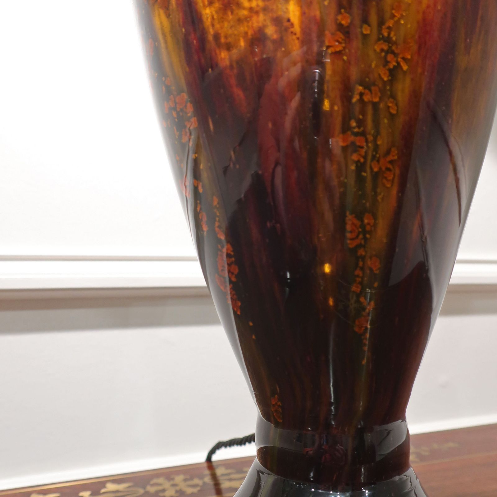Art Deco Mottled Glass Table Lamp In The Style Of Charles Schneider photo vinterior