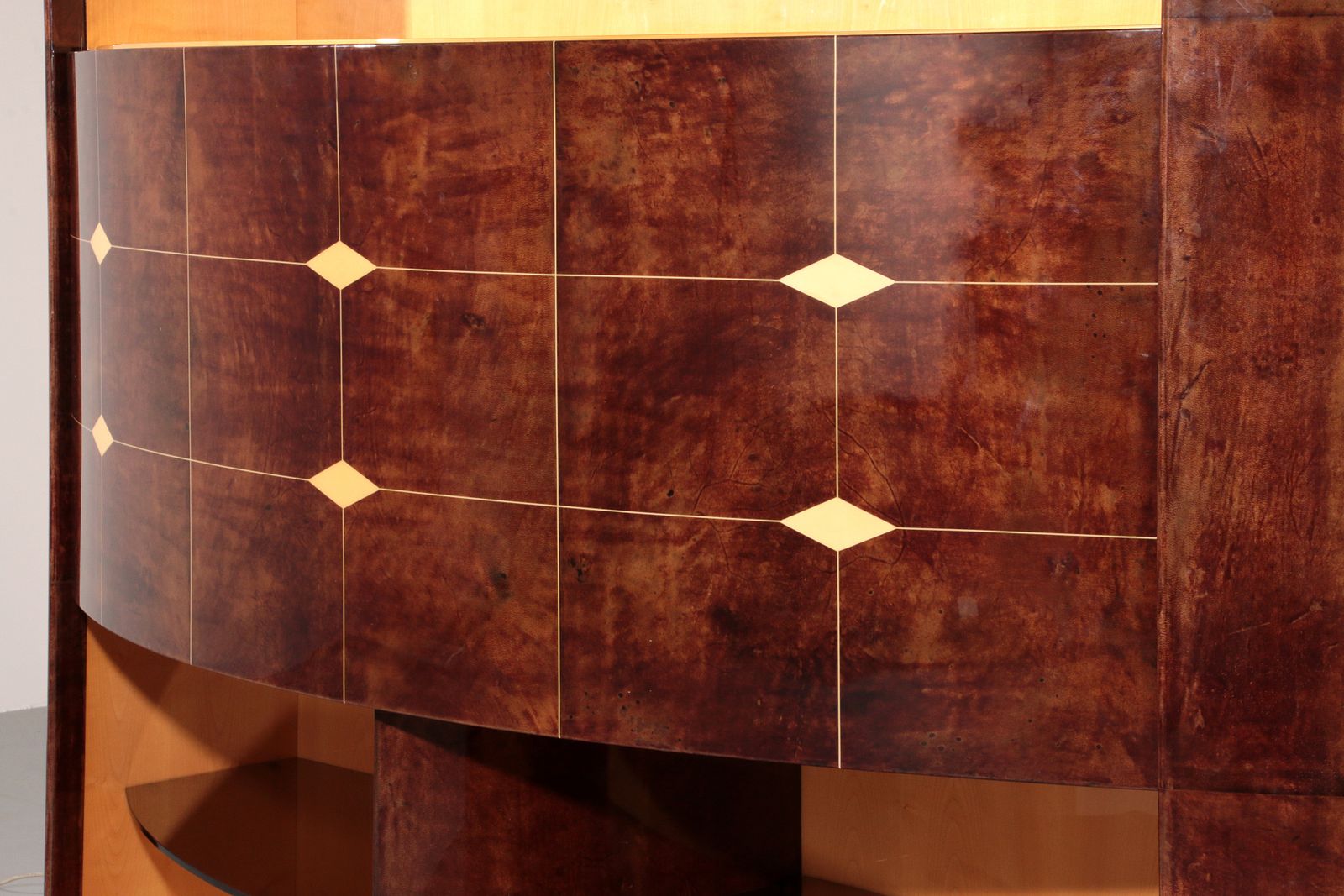 Iconic Aldo Tura Brown Goatskin Bar Cabinet photo for sale