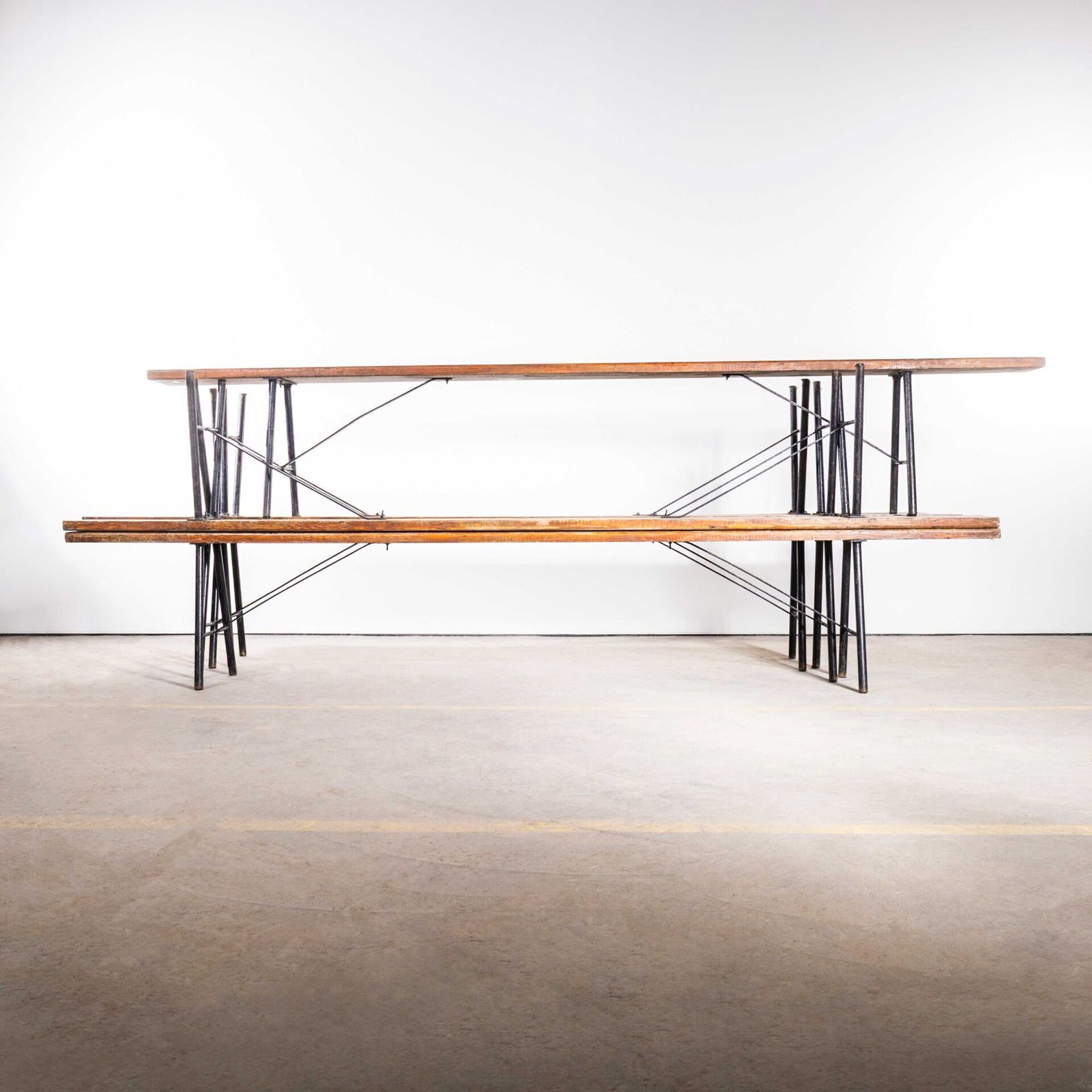 1950’s French Gymnasium Pitch Pine Benches