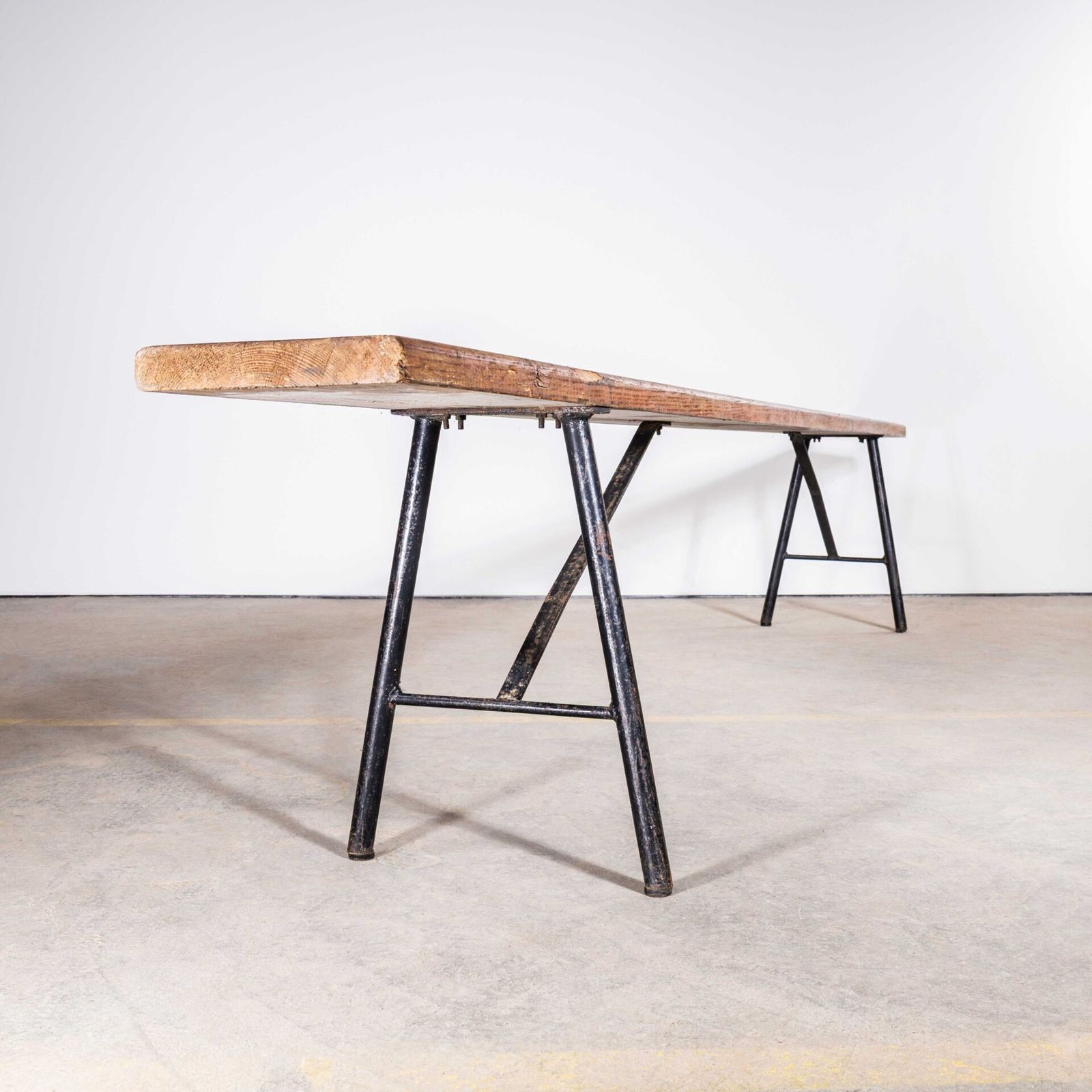 1950’s French Gymnasium Pitch Pine Benches photo for sale
