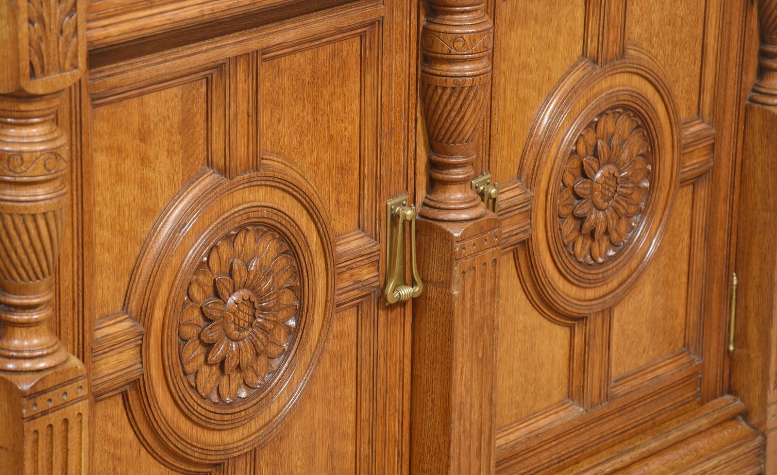 2334.0 Carved Oak Two Door Sideboard By Maple And Co photo