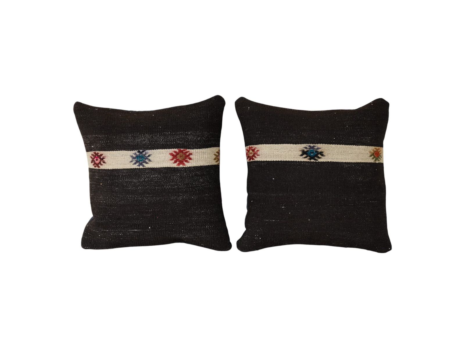 Striped Kilim Pillow, Authentic Turkish Goat Hair Woven Cover, Cozy Couch Accent, Perfect Boho Gift