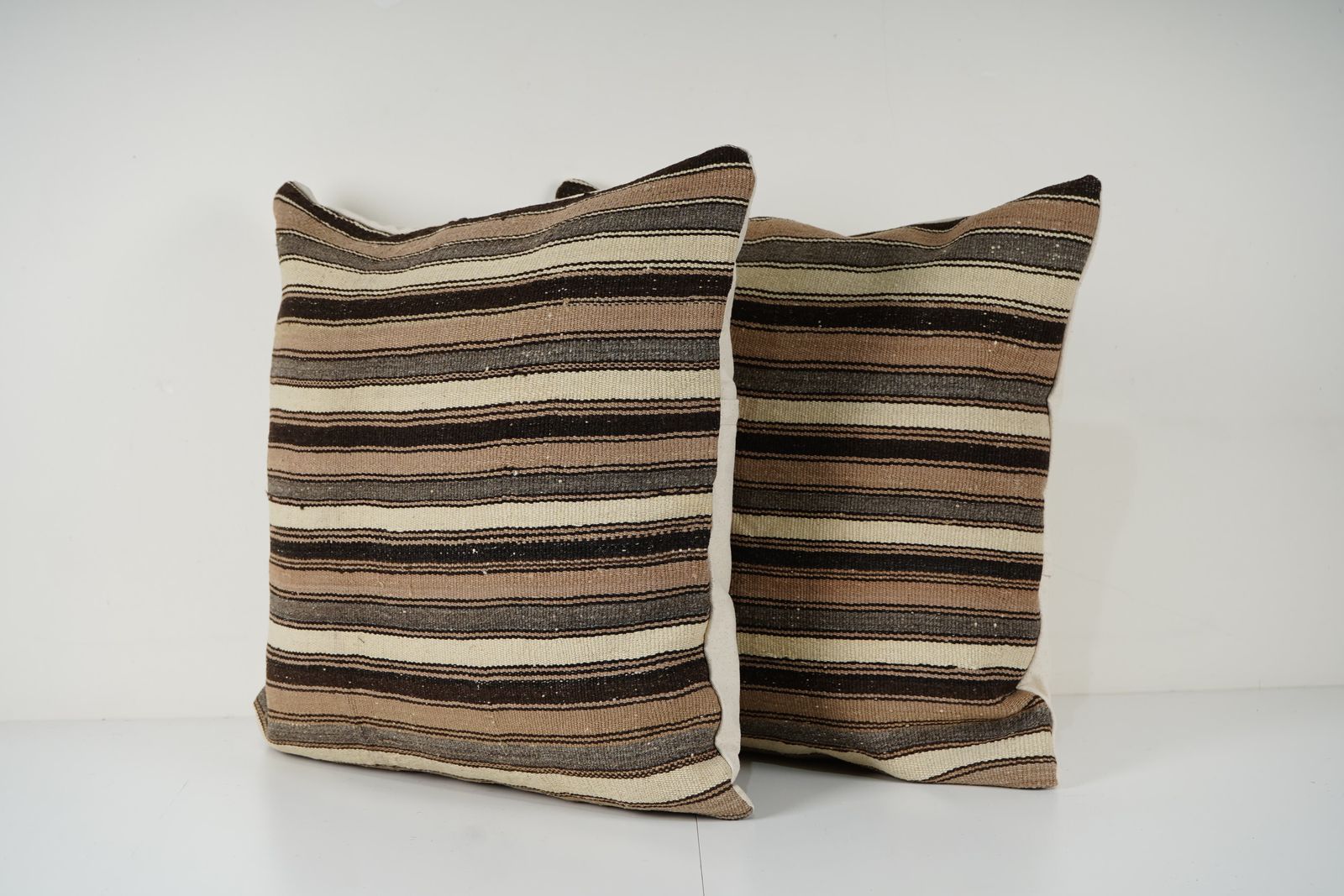 Set Anatolian Hemp Kilim Kilim Cover, Wool Sofa Rug Pillow Cover ,Turkish Organic Pillow Cover Decorative Pillow Cushion photo Textiles