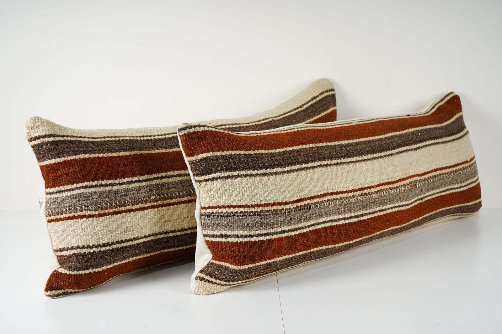 Turkish Kilim Pillow   Set Of 2 Ethnic Striped Bedding Kilim Covers, Geometric Anatolian Cotton Decor, Boho Home Accent Gift photo furniture