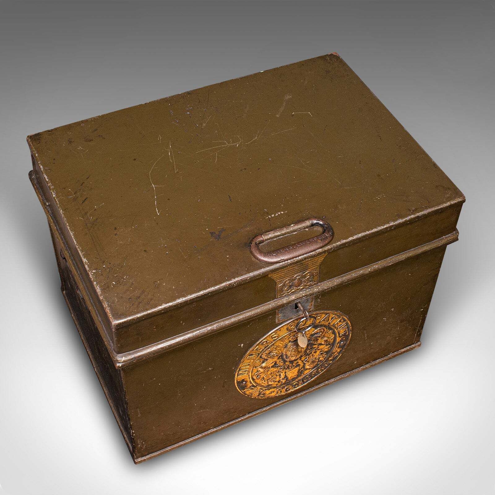 Antique Patent Safe, English Cast Iron Lock Box, Milners Of Liverpool, Victorian photo buy