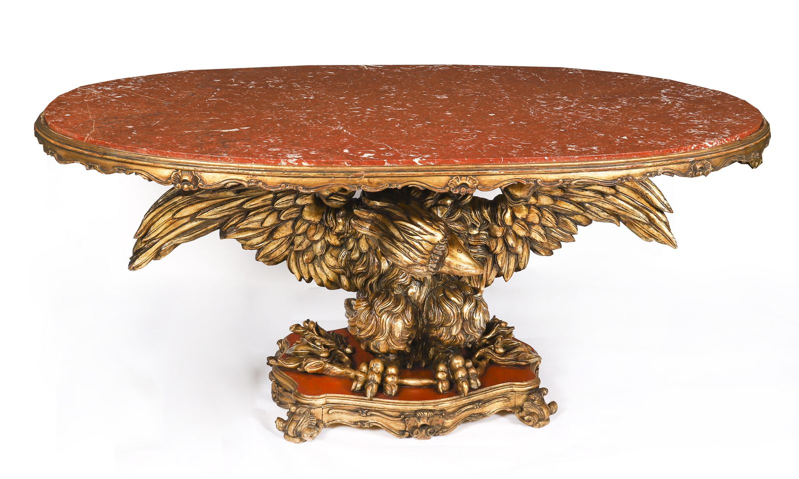 Antique George II Revival Rouge Marble Topped Eagle Centre Table 20th C photo Furniture
