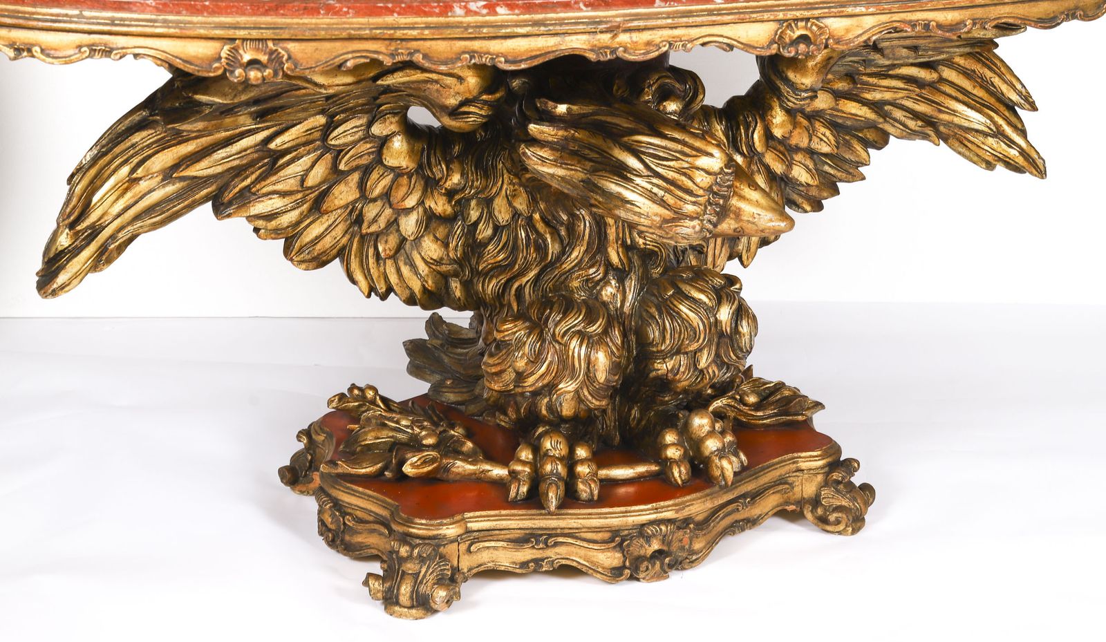 Antique George II Revival Rouge Marble Topped Eagle Centre Table 20th C photo vintage