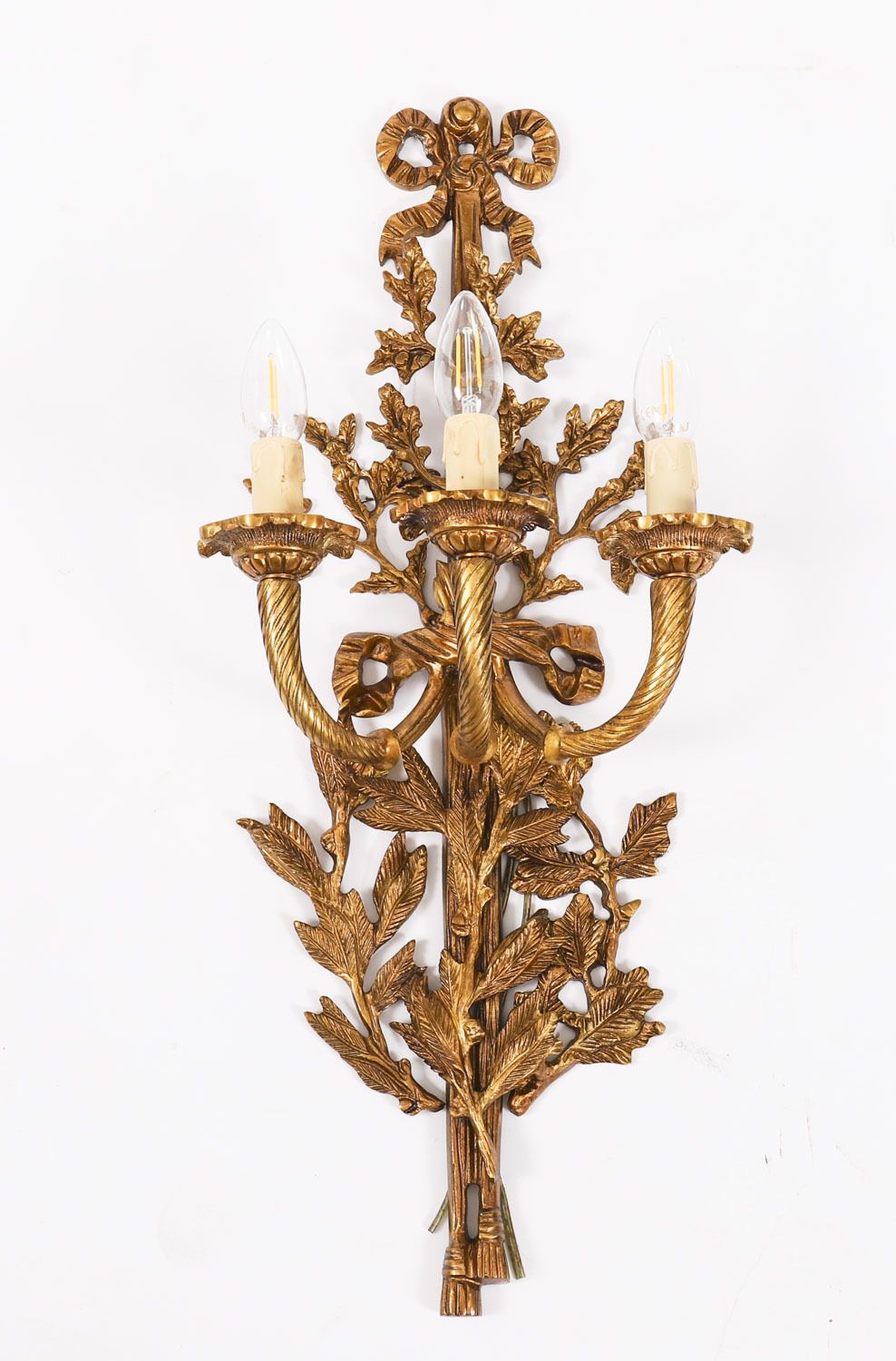 Antique Set Of 6 French Louis Revival 3 Branch Ormolu Wall Lights  20th C photo Lighting