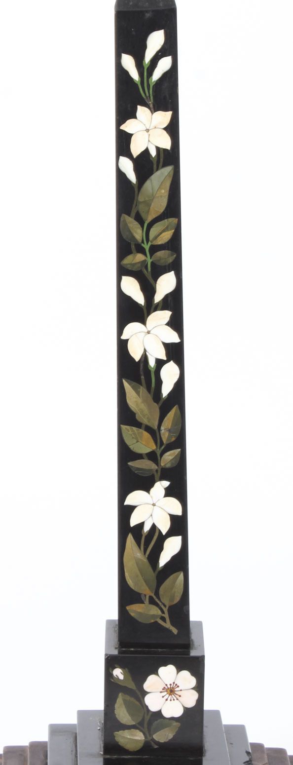 Victorian Ashford Pietra Dura Marble Obelisk 19th Century photo for sale