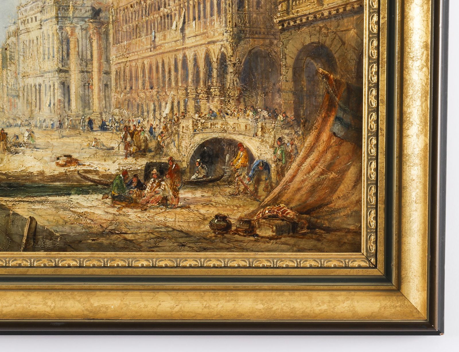 photo for sale Antique Oil Painting The Doges Palace Venice Jane Vivian 19th C